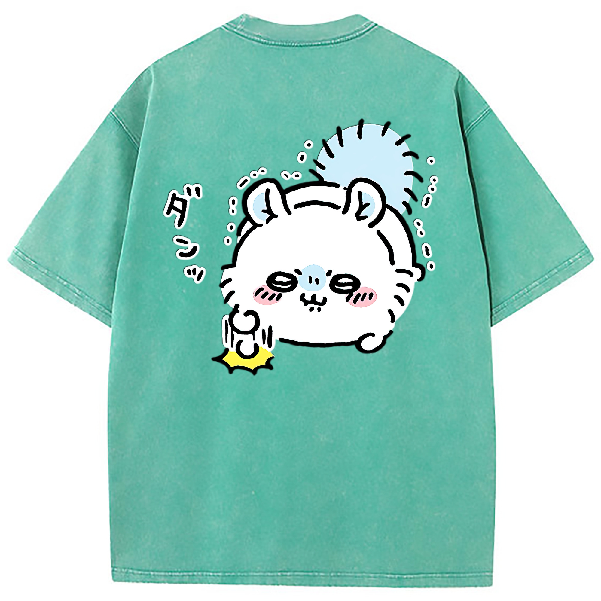 （画像用） ちいかわ モモンガ Chii-kawa Momonga 綿100% ヴィンテージ風 半袖Tシャツ（背面プリント）